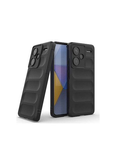 Redmi Note 13 Pro Plus 5g Kılıf Esnek Tpu Oyuklu Arka Yüzey Tasarımlı Etnik Siyah Siyah