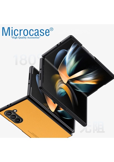 Samsung Galaxy Uyumlu Z Fold5 Deri Desenli Plastik Koruma Kılıf - Al3156