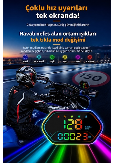 Ally Hud G25 Obd2 + Gps Head Up Display Hud, Dijital Hız Göstergesi - Motosiklet İle Uyumlu