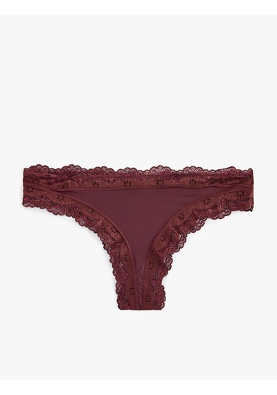 Koton Dantelli String Külot Şarap 5wlk30302mk Kırmızı