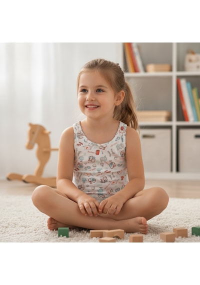 Bonbon Çocuk Baskılı Atlet Cb1040 Desenli