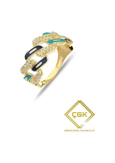 Çgk Çiğdem Gürel Kuyumculuk Renkli Gurmet Altın Yüzük Gold
