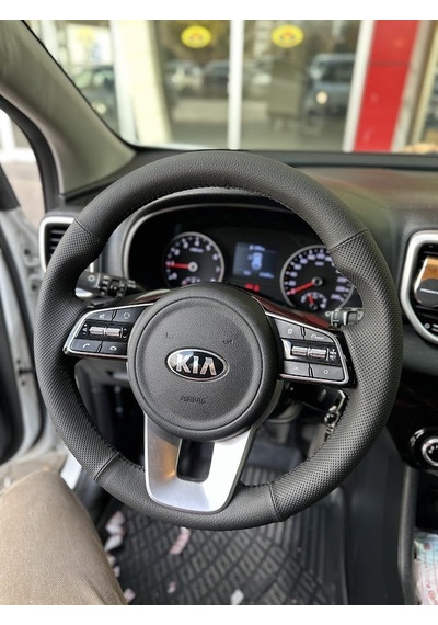 Kia Sportage 2020-2024 Araca Özel Direksiyon Kılıfı Nokta Düz Siyah