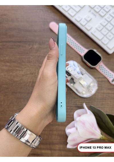 Apple iPhone 13 Pro Max Uyumlu Kamera Korumalı Darbeye Dayanıklı Renk Atmayan Keep Silikon Kılıf Turkuaz