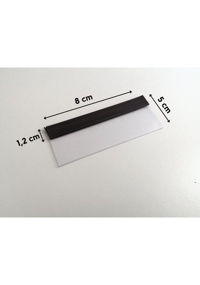 Şeffaf Etiket 50 Ad Pvc Magnet Etiketlik Mıknatıslı 8x5 Cm Raf Etiket Cebi
