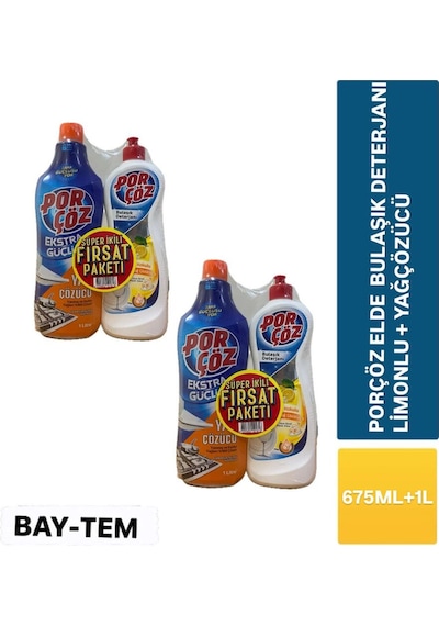 2 Adet 675 Ml Elde Bulaşık Deterjanı Limon + 2 Adet 1000 Ml Ekstra Güçlü Yağ Çözücü
