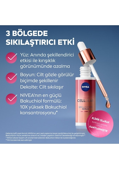 Ayrex Cellular Expert Lift Şekillendirici Ve Sıkılaştırıcı Serum 30ml, Doğal Retinol Alternatifi Bakuchiol,kır