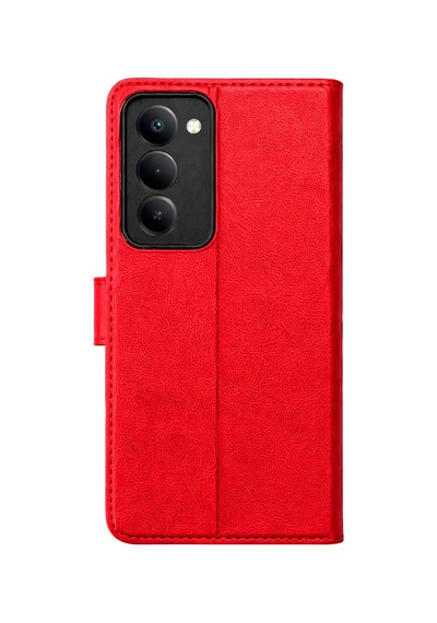 Xiaomi Redmi 15 Uyumlu Kapaklı Cüzdanlı Kartvizitli Telefon Kılıfı Deri Cüzdan Kırmızı