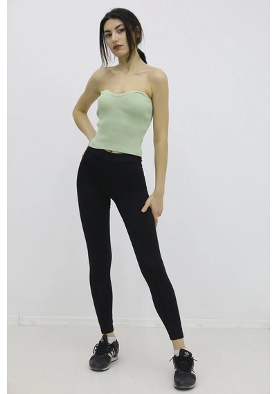 Saklımoda Likralı Triko Büstiyer Yeşil - P-019895 Çok Renkli