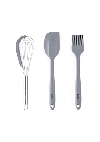 Tnt-8695835401966-soft Set310scfg-tantitoni Gri Renkli 3lü Silikon Spatula,fırça Ve Çırpıcı Seti