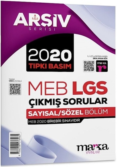 Marka 8. Sınıf Arşiv Serisi Lgs 2020 Çıkmış Sorular Çözümlü Tıpkı Basım Marka Yayınları