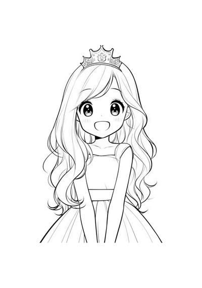 Kawaii Anime Prenses Boyama Kitabı