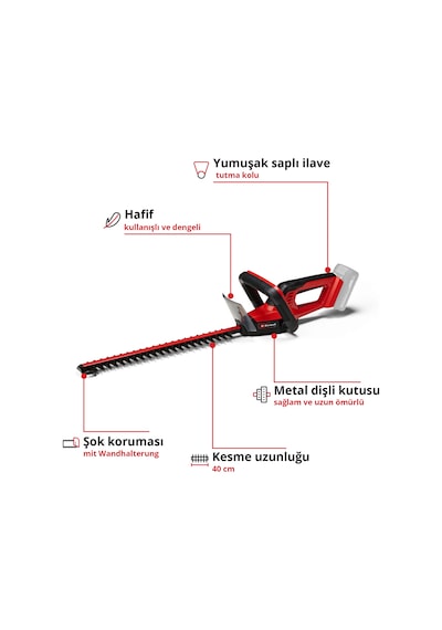Einhell GC-CH 18/40 Li Solo Akülü Çit Budama - 3410940