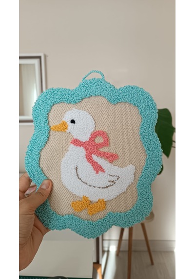 El Yapımı Ördek Desenli Punch Bebek Odası Tablosu