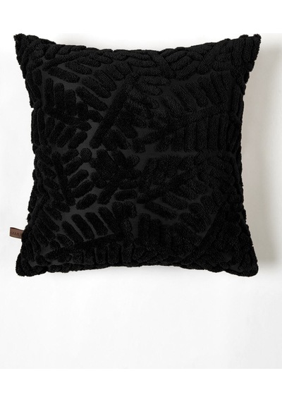 Bohem Özel Tasarım Punch Panç Desen Kare Dekoratif Kırlent Kılıfı 43x43 cm Forest Siyah