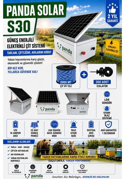 Güneş Enerjili Elektirikli Çit Makinası 20 Dekar
