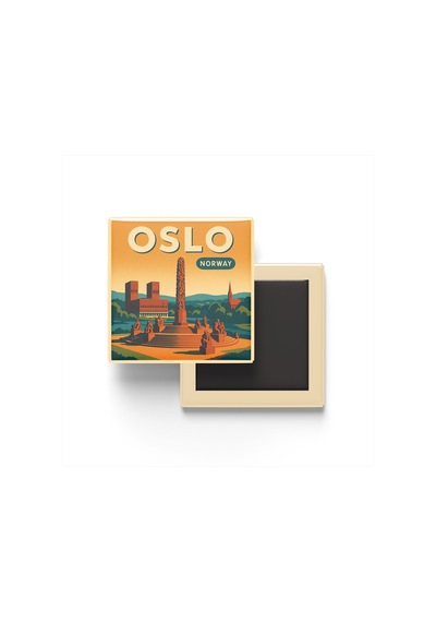 9x9 Cm Buzdolap Magnetleri - Oslo Norveç - Avrupa Serisi