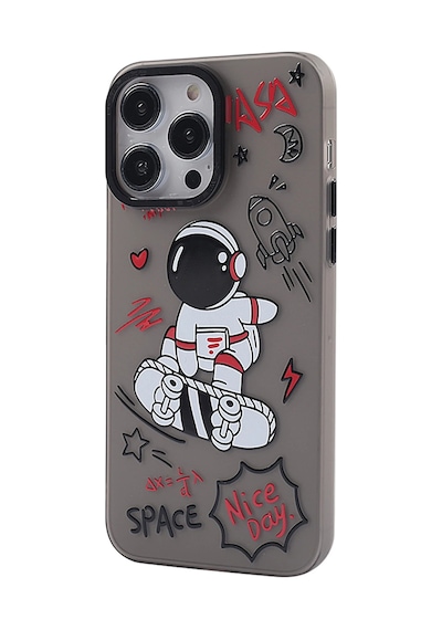 Cosmotex Newface iPhone Uyumlu 14 Pro Max Kılıf Prada Desenli Kapak - Prada Siyah - 1