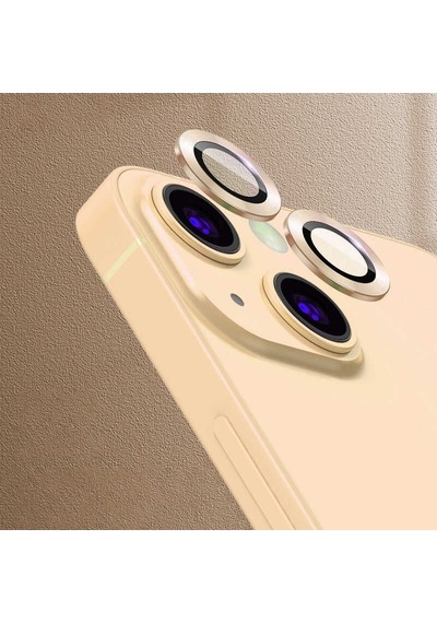 Apple Uyumlu iPhone 13 Mini CL-04 Kamera Lens Koruyucu-Gold Gold
