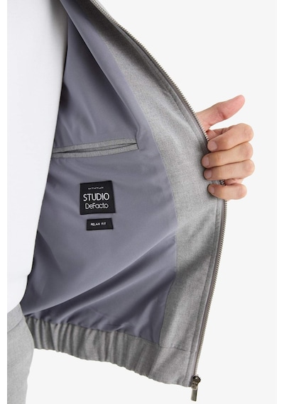 Defacto Relax Fit Polo Yaka Fermuarlı Mont F0417ax25augr377 Gri