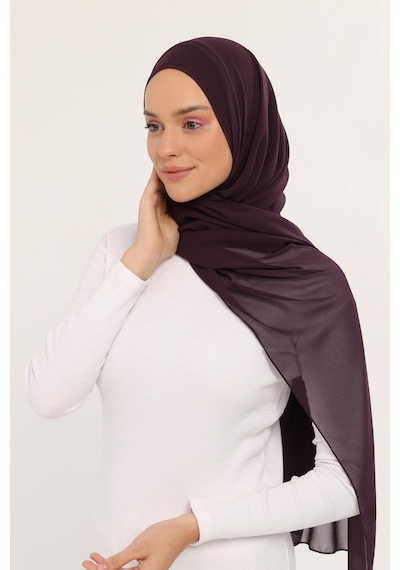 Altobeh Hazır Lüks Pratik Hijablı Şifon Şal Mürdüm