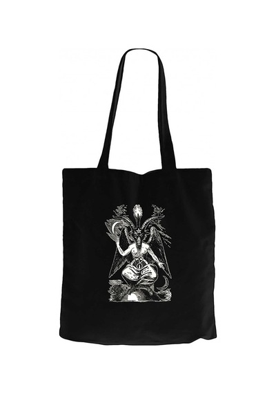 Baphomet Cliphas Levi Del Siyah Kanvas Bez Çanta Siyah