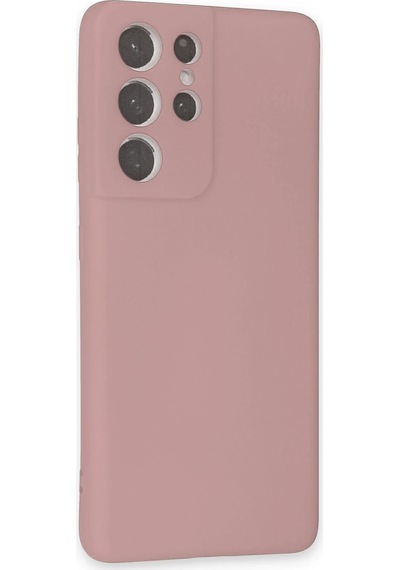 Newface Samsung Galaxy Uyumlu S21 Ultra Kılıf Nano İçi Kadife Silikon Semeglbl - 69 - Pudra