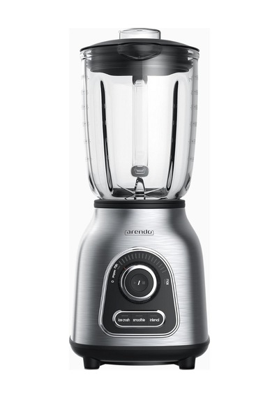 Arendo 1400w Paslanmaz Çelik Blender, 1,75 L Cam Kap, 6 Bıçaklı, 30 Hız Seviyesi Gümüş