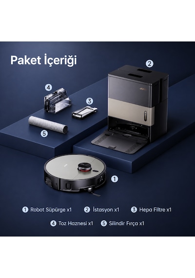 Jonr X9 Pro 20.000Pa Robot Süpürge Ve Paspas Siyah