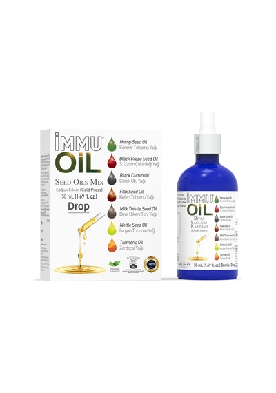 İmmu Oil Bitki Yağları Karışımı 50ml Damla - Vitamin Ve Mineral İçeren Takviye Edici Gıda