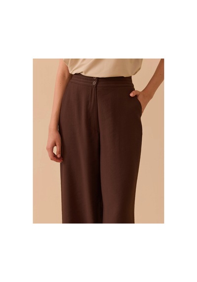 Seçil Düğme Detalı Tunik Ve Yüksek Bel Düz Paça Pantolon Kahverengi - 933556146 Kahverengi Seçil Düğme Detalı Tunik Ve Yüksek Bel Düz Paça Pantolon Kahverengi - 933556146 Kahverengi