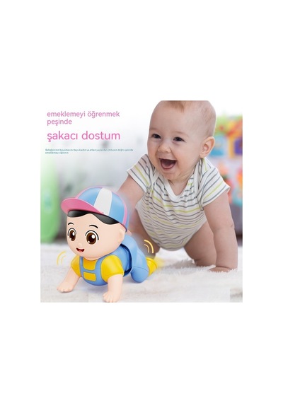 Likeable 0-3 Years Old Baby Q Cute Electric Fun Crawling Doll Guides The Baby To Learn To Crawl Baby Toys-turkuaz2