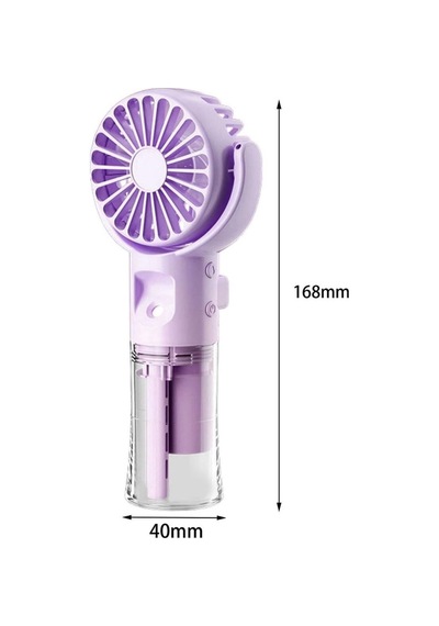 4 Kademeli Spreyli Şarjlı El Fanı Boyuna Asılabilir Usb Şarjlı Taşınabilir Mini Fan F4 5671