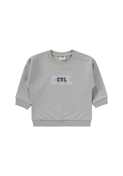 Civil Baby Cvl Baskılı 6-18 Ay Takım Açık Gri