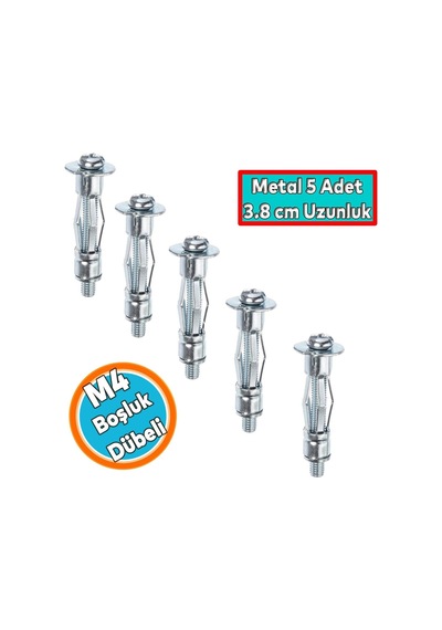 Tr Boşluk Dübel Çelik Alçıpan Frt Tuğla Paraşüt Duvar Bims 4x38 Metal 5 Adet Diğer