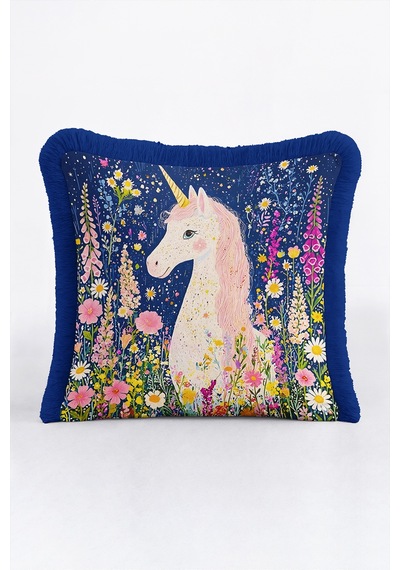 Unicorn Çiçek Bahçesi Masalsı Saçaklı Yastık Kılıfı - Floral Boho Lacivert Püsküllü Kırlent Kılıfı Kadim Atlas Mira Unicorn Çiçek Bahçesi Masalsı Saçaklı Yastık Kılıfı - Floral Boho Lacivert Püsküllü Kırlent Kılıfı Kadim Atlas Mira