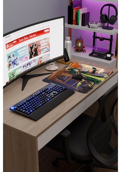 Nefer Genshin Impact Anime Oyuncu V2 - 48x40 Xl Gaming Mouse Pad Fare Altlığı
