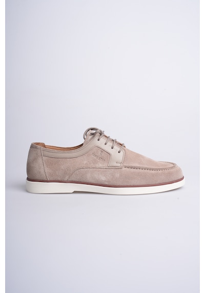 Fame Step Hakiki Deri Erkek Loafer Ayakkabı Casual Süet Günlük Rahat Bağcıklı Model Ravenna Bej