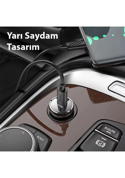 Hoco Z53 Sight Single Pd30w Type-c Girişli Araç Çakmaklık Hızlı Şarj Aleti- 5775 Siyah