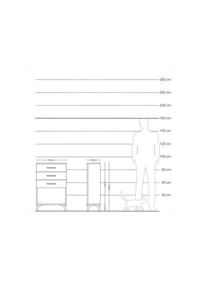Arges Komodin 3 Çekmeceli 60x30x96 Çam-çam Atlas Çam