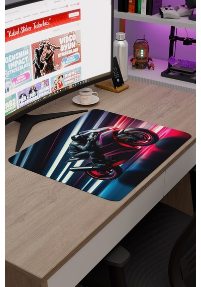 Motorsiklet Kaymaz Dikişli Kauçuk Oyuncu Mousepad V3 - 48x40 Xl Gaming Mouse Pad Fare Altlığı
