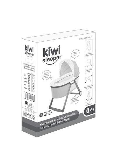 Kiwi Safe & Comfort Sleeper All in One Sallanır Katlanır Ahşap Beşik