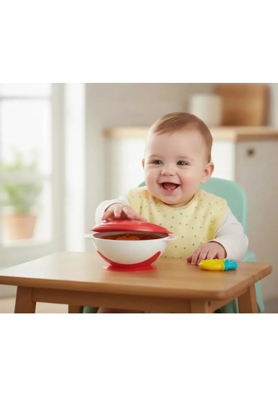 Babyjem Vakumlu Mama Tabağı Kırmızı