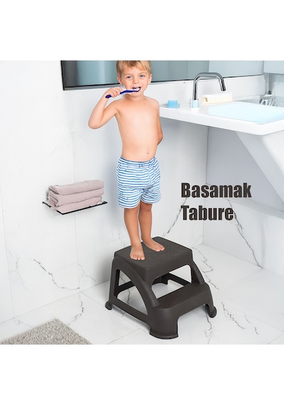Porsima Ak-642 Basamaklı Tabure Merdiven Çocuk Taburesi Bitter