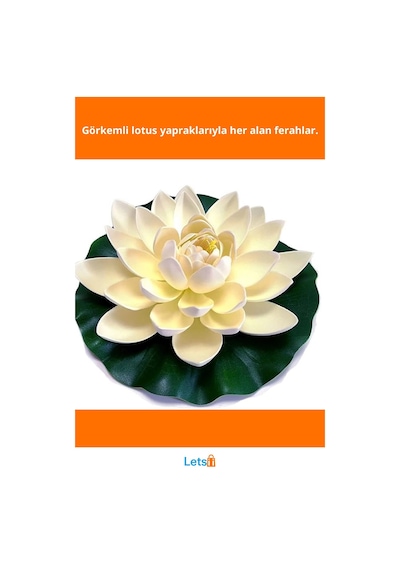 Suya Dayanıklı Dekoratif Yapay Lotus Çiçeği 1 Adet