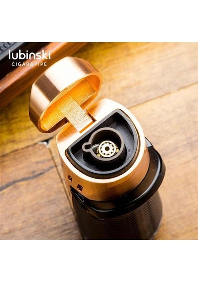 Lubinski Lion İğneli + Delicili Tek Torch Puro Çakmağı Gunmetal