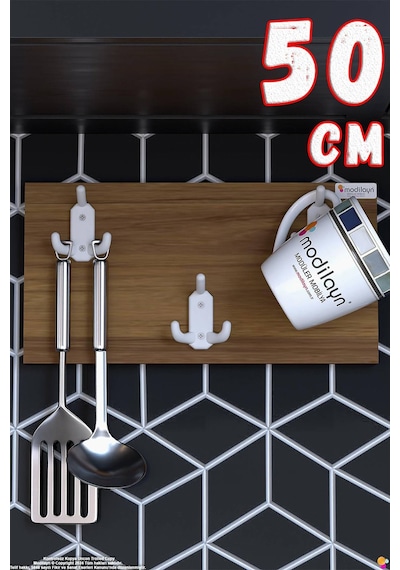 Geyik 9 Kancalı Mutfak Askısı 3'lü Set 46,4x19 Cm - Şık Tasarım, Çok Amaçlı Düzenleyici Ve Yer Tasarrufu 50 Cm Geyik 9 Kancalı Mutfak Askısı 3'lü Set 46,4x19 Cm - Şık Tasarım, Çok Amaçlı Düzenleyici Ve Yer Tasarrufu 50 Cm
