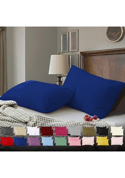 Teksnil Home Düz Pamuklu 2 Li Lacivert Yastık Kılıfı 50 X 70 Cm K Çok Renkli