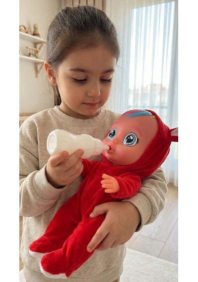 Ağlayan Ve Konuşan Et Bebek 20 Cm Su İçen Bebek Oyuncağı 3+ Yaş Turuncu