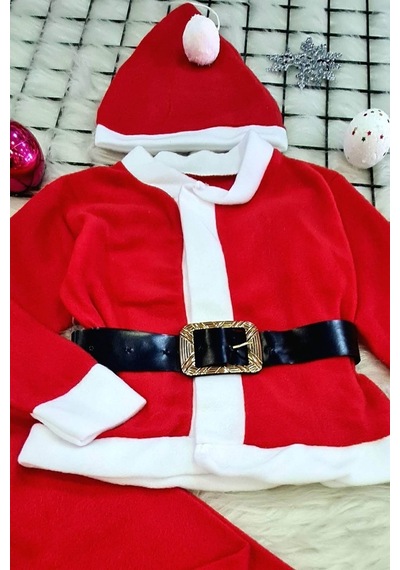 Pazarız Noel Baba Kız- Erkek Çocuk Kostüm-yılbaşı Çocuk Kostüm Turuncu